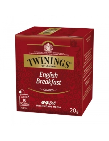 CHA TWININGS PRETO ENGLISH BREAKFAST 12UNX10SCHX20G