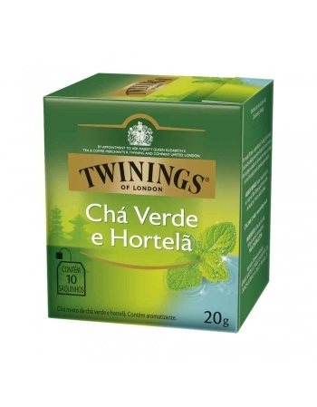 CHA TWININGS VERDE HORTELA 12UNX10SCHX20G